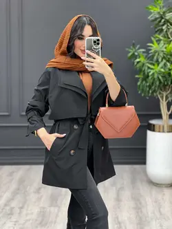 بارانی یقه دوبل ژیله دار کد 3476 | فروشگاه اینترنتی ونوس مد