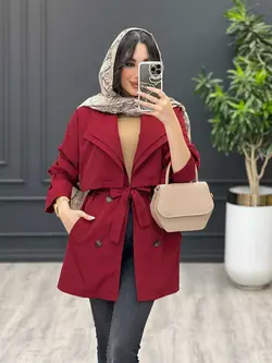 بارانی یقه دوبل ژیله دار کد 3476 | فروشگاه اینترنتی ونوس مد