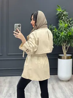 بارانی یقه دوبل ژیله دار کد 3476 | فروشگاه اینترنتی ونوس مد