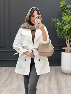 بارانی یقه دوبل ژیله دار کد 3476 | فروشگاه اینترنتی ونوس مد