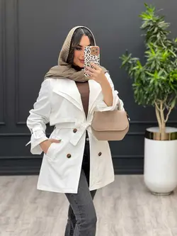 بارانی یقه دوبل ژیله دار کد 3476 | فروشگاه اینترنتی ونوس مد