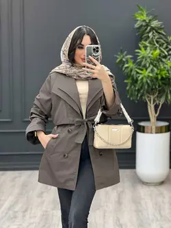 بارانی یقه دوبل ژیله دار کد 3476 | فروشگاه اینترنتی ونوس مد