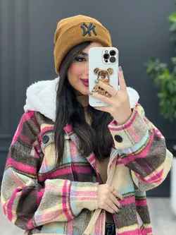 پالتو چهارخانه کلاه تدی کد 3526 شیک و خاص در مجموعه ونوس مد