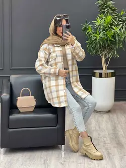 شکت چهارخونه سرجیب دکمه دار کد 3567 | فروشگاه اینترنتی ونوس مد