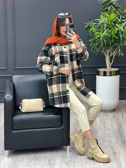 شکت چهارخونه سرجیب دکمه دار کد 3567 | فروشگاه اینترنتی ونوس مد