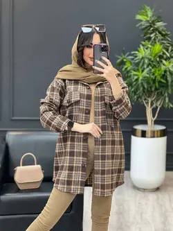 شکت چهارخونه سرجیب دکمه دار کد 3567 | فروشگاه اینترنتی ونوس مد