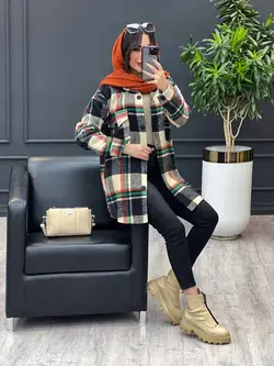 شکت چهارخونه سرجیب دکمه دار کد 3567 | فروشگاه اینترنتی ونوس مد