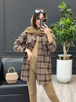 شکت چهارخونه سرجیب دکمه دار کد 3567 | فروشگاه اینترنتی ونوس مد