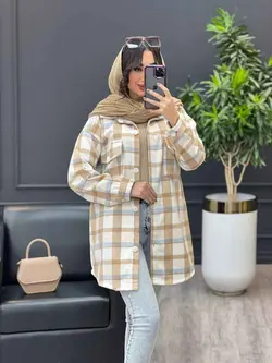 شکت چهارخونه سرجیب دکمه دار کد 3567 | فروشگاه اینترنتی ونوس مد