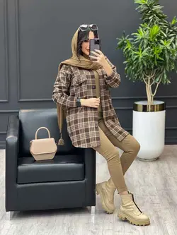 شکت چهارخونه سرجیب دکمه دار کد 3567 | فروشگاه اینترنتی ونوس مد