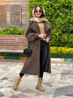 پالتو یقه آمریکایی آستین پیله کد 3837 شیک و خاص در ونوس مد