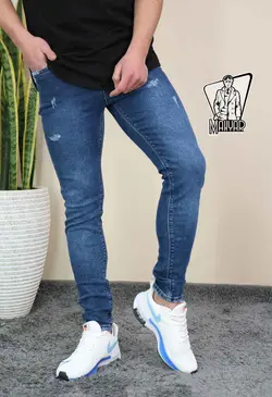 شلوار جین آبی تیره زاپ دار کد 697 در مجموعه اینترنتی ونوس مد