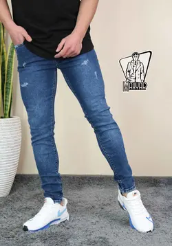 شلوار جین آبی تیره زاپ دار کد 697 در مجموعه اینترنتی ونوس مد