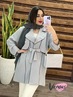 مانتو ژیله دار مغزی دوزی کد 1315 شیک و خاص با مجموعه ونوس مد