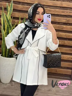 مانتو ژیله دار مغزی دوزی کد 1315 شیک و خاص با مجموعه ونوس مد