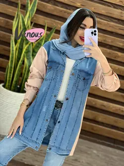 خرید اینترنتی و حضوری مانتو جین ترکیبی کد 1314 فروشگاه ونوس