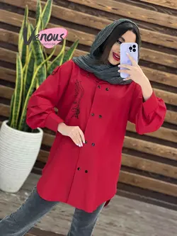 مانتو الیزه طرح دار کد 1308 شیک و خاص با فروشگاه ونوس مد