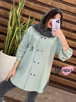 مانتو الیزه طرح دار کد 1308 شیک و خاص با فروشگاه ونوس مد