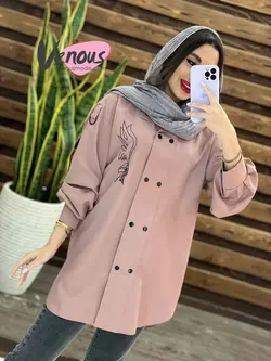 مانتو الیزه طرح دار کد 1308 شیک و خاص با فروشگاه ونوس مد