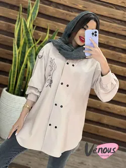 مانتو الیزه طرح دار کد 1308 شیک و خاص با فروشگاه ونوس مد