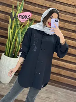 مانتو الیزه طرح دار کد 1308 شیک و خاص با فروشگاه ونوس مد