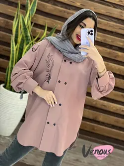 مانتو الیزه طرح دار کد 1308 شیک و خاص با فروشگاه ونوس مد