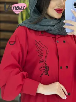 مانتو الیزه طرح دار کد 1308 شیک و خاص با فروشگاه ونوس مد