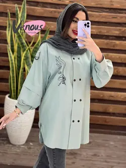 مانتو الیزه طرح دار کد 1308 شیک و خاص با فروشگاه ونوس مد