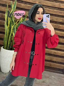 مانتو الیزه طرح دار کد 1308 شیک و خاص با فروشگاه ونوس مد