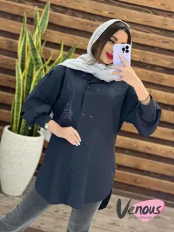 مانتو الیزه طرح دار کد 1308 شیک و خاص با فروشگاه ونوس مد