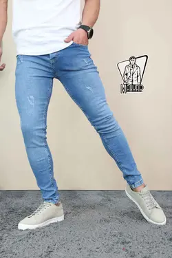 شلوار جین آبی روشن زاپ دار کد 686 در مجموعه اینترنتی ونوس مد