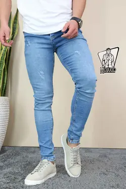 شلوار جین آبی روشن زاپ دار کد 686 در مجموعه اینترنتی ونوس مد