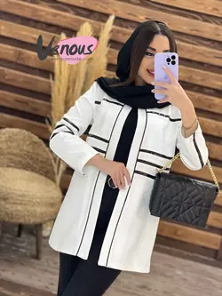 خرید اینترنتی مانتو کتی چرم دوزی کد 1289فروشگاه بزرگ ونوس مد