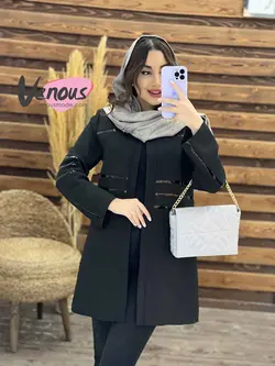 خرید اینترنتی مانتو کتی چرم دوزی کد 1289فروشگاه بزرگ ونوس مد