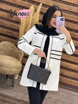 خرید اینترنتی مانتو کتی چرم دوزی کد 1289فروشگاه بزرگ ونوس مد