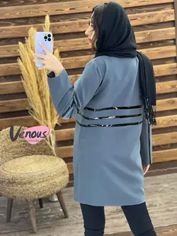 خرید اینترنتی مانتو کتی چرم دوزی کد 1289فروشگاه بزرگ ونوس مد