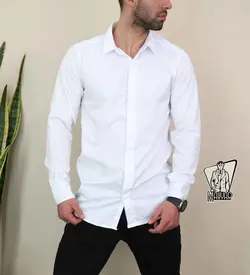 پیراهن سفید مردانه FERRAGAMA کد 673 درفروشگاه انلاین ونوس مد