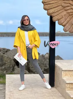 خرید اینترنتی مانتو کتی چهاردکمه آستین دوبل کد 1277 ونوس مد