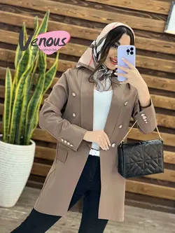 خرید اینترنتی و حضوری مانتو کتی شش دکمه طلایی کد1228ونوسمد