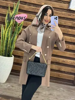 خرید اینترنتی و حضوری مانتو کتی شش دکمه طلایی کد1228ونوسمد