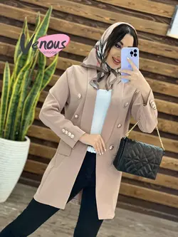 خرید اینترنتی و حضوری مانتو کتی شش دکمه طلایی کد1228ونوسمد