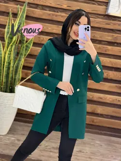 خرید اینترنتی و حضوری مانتو کتی شش دکمه طلایی کد1228ونوسمد