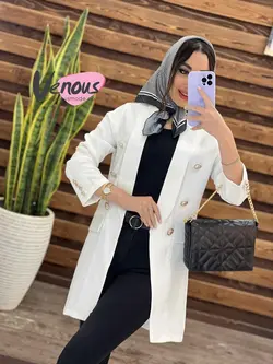 خرید اینترنتی و حضوری مانتو کتی شش دکمه طلایی کد1228ونوسمد