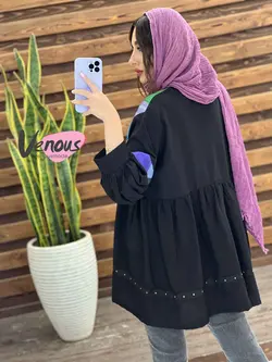خرید اینترنتی مانتو بابوس طرح تکه دوزی کد 1270فروشگاه ونوسمد