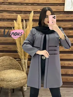 خرید اینترنتی مانتو کتی چرم دوزی کد 1249فروشگاه بزرگ ونوس مد