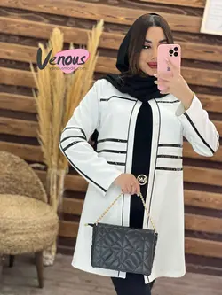 خرید اینترنتی مانتو کتی چرم دوزی کد 1249فروشگاه بزرگ ونوس مد