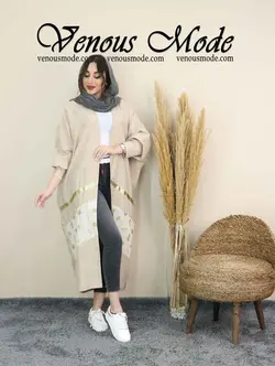 خرید اینترنتی و حضوری مانتو عبایی نوار طلایی کد 1239 ونوس مد