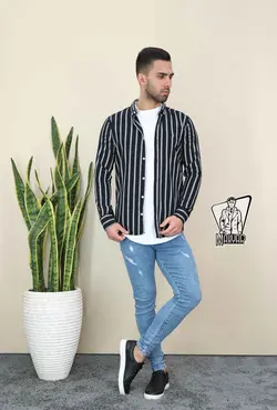 پیراهن مردانه راه راه POLO کد 654 انلاین و حضوری در ونوس مد