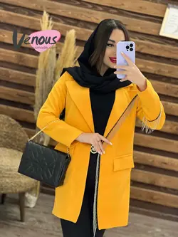 خرید اینترنتی مانتو مازراتی یقه زنجیری کد 1236فروشگاه ونوسمد