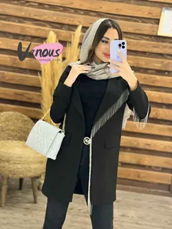 خرید اینترنتی مانتو مازراتی یقه زنجیری کد 1236فروشگاه ونوسمد